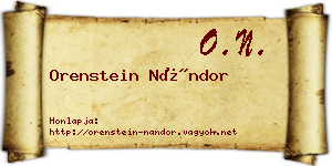 Orenstein Nándor névjegykártya